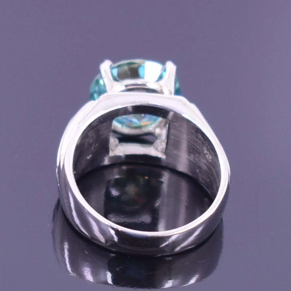 Stunning 5.20 Carat Certified Blue Diamond Solitaire Men's Wedding Ring with Accents. Excellent Luster & Great Shine! Gift For Wedding/Birthday