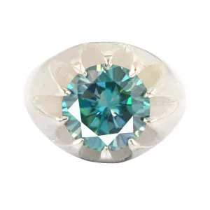 Stunning Blue Diamond Solitaire Men's Ring in Prong Setting. Excellent Cut & Great Sparkle! Gift For Wedding/Birthday! 5.00 Ct Certified