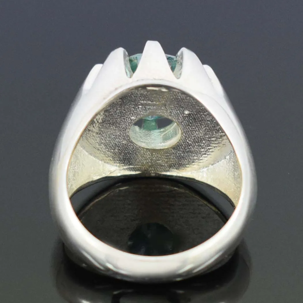 Stunning Blue Diamond Solitaire Men's Ring in Prong Setting. Excellent Cut & Great Sparkle! Gift For Wedding/Birthday! 5.00 Ct Certified
