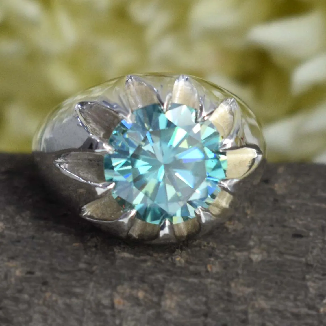 Stunning Blue Diamond Solitaire Men's Ring in Prong Setting. Excellent Cut & Great Sparkle! Gift For Wedding/Birthday! 5.00 Ct Certified