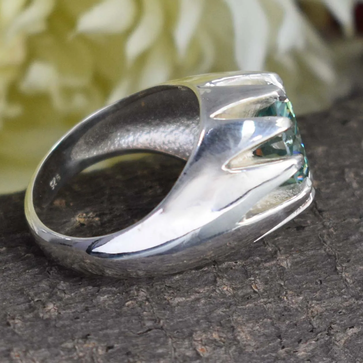 Stunning Blue Diamond Solitaire Men's Ring in Prong Setting. Excellent Cut & Great Sparkle! Gift For Wedding/Birthday! 5.00 Ct Certified