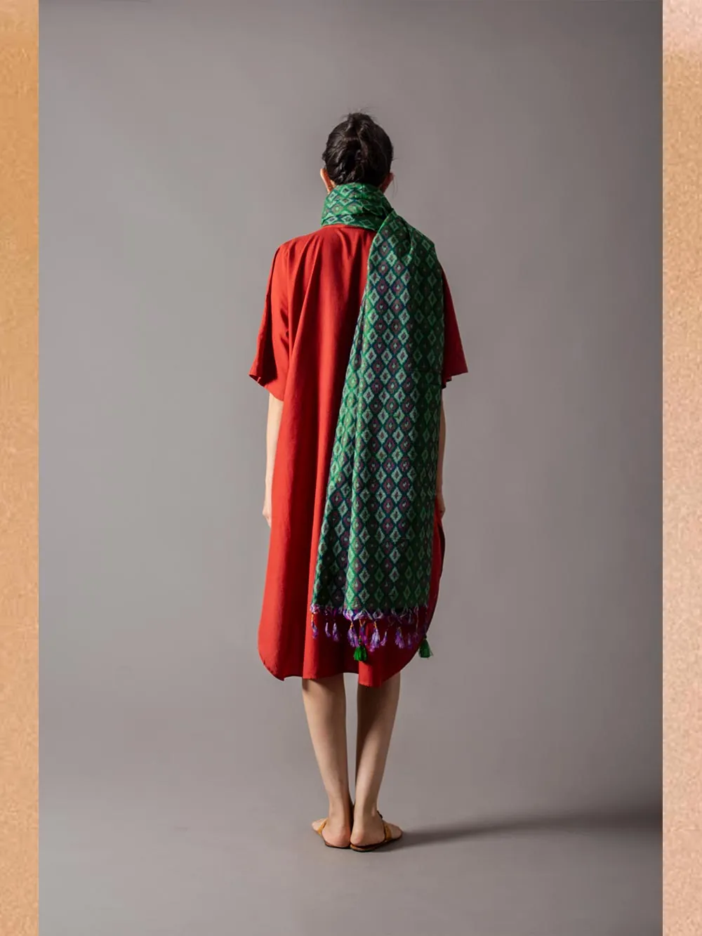 SUKETDHIR   I   SD Long Shirt Dress | Cotton Dt | Rust