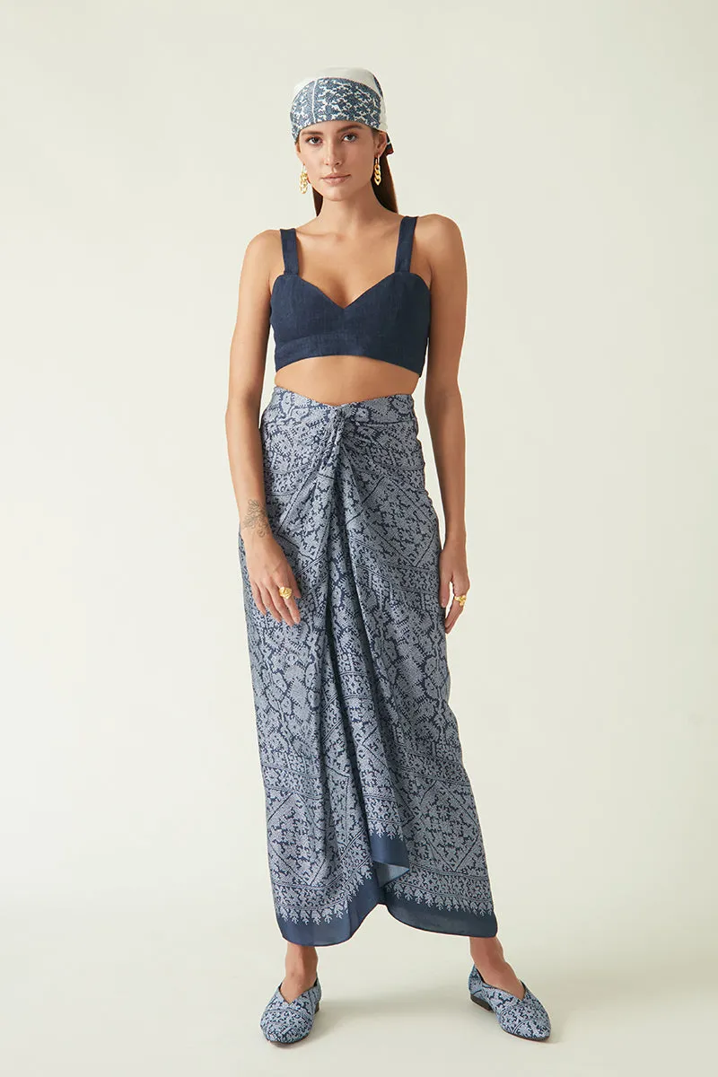 Summer Skirt Modal Satin Yapen Knotted-Java E2-Fashion Edit-5JV-54B-Payal Pratap