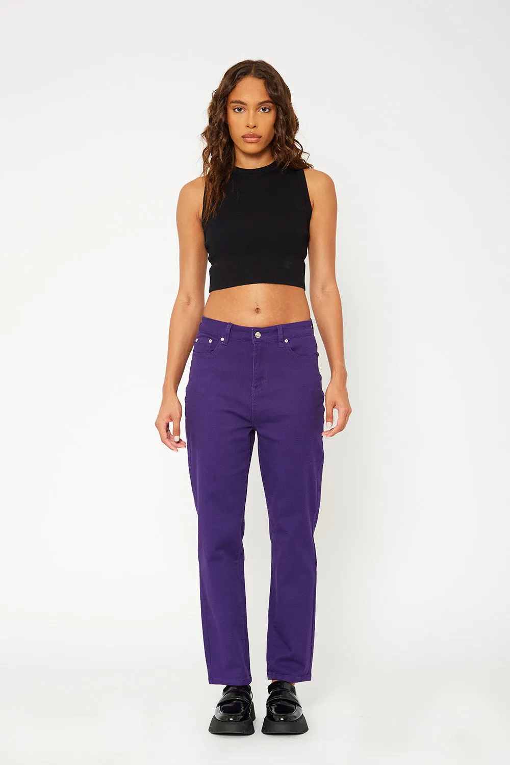 Super high-rise color pants