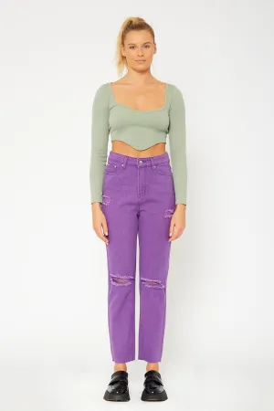 Super high-rise color pants