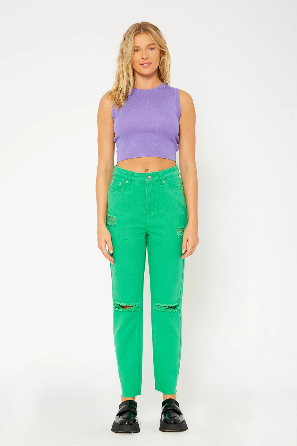 Super high-rise color pants