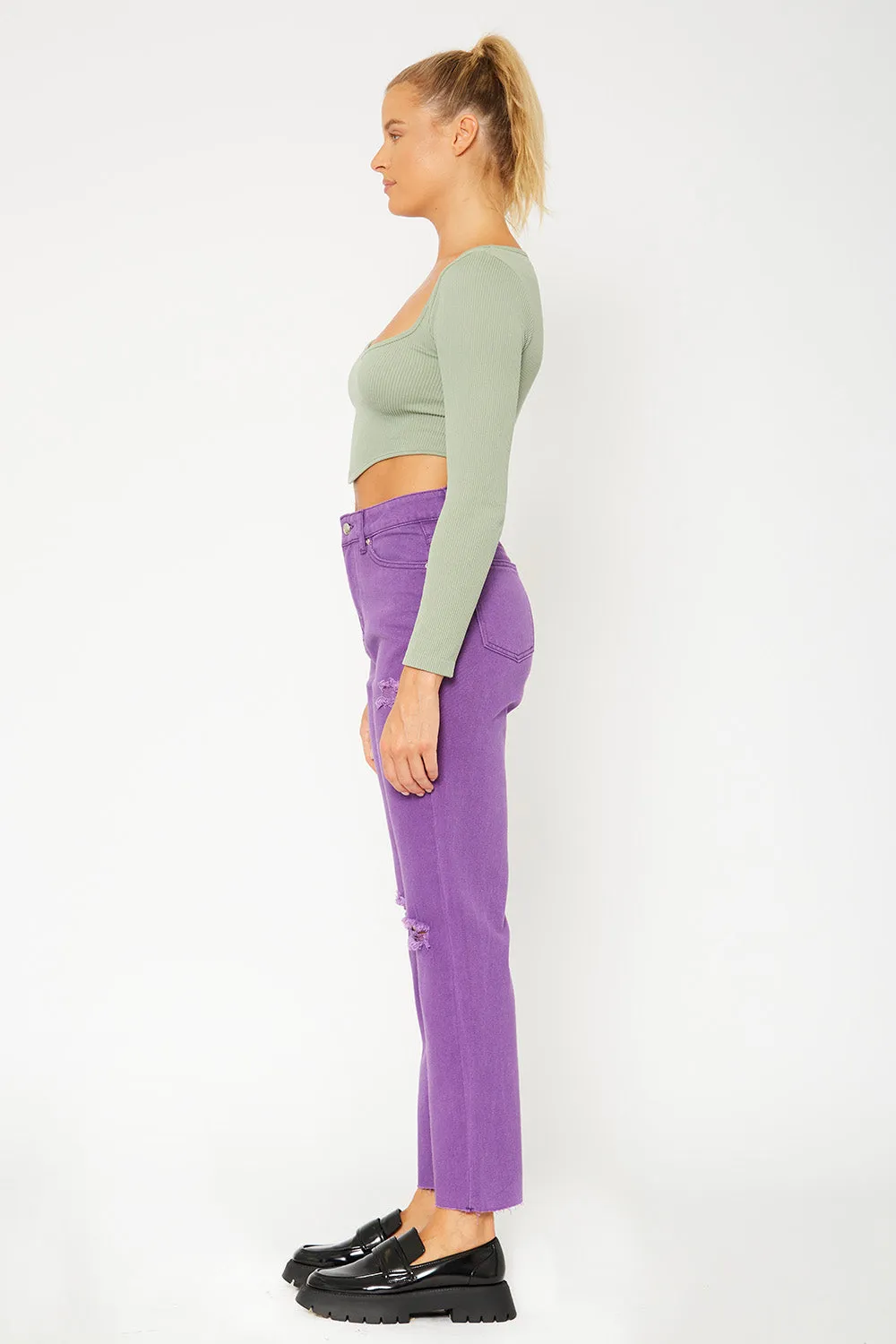 Super high-rise color pants