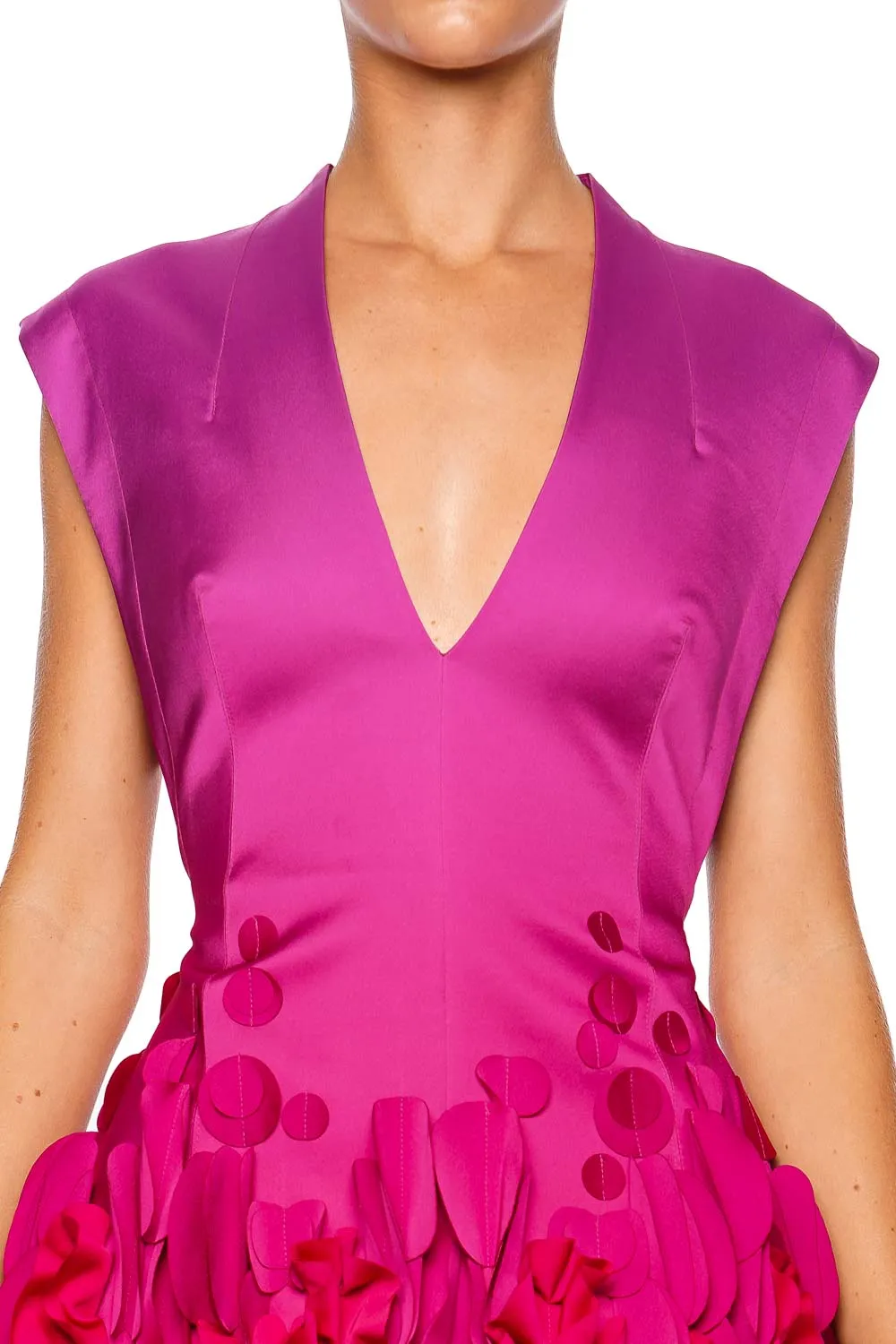 Surrey Raspberry Ombre Ruffled Mini Dress