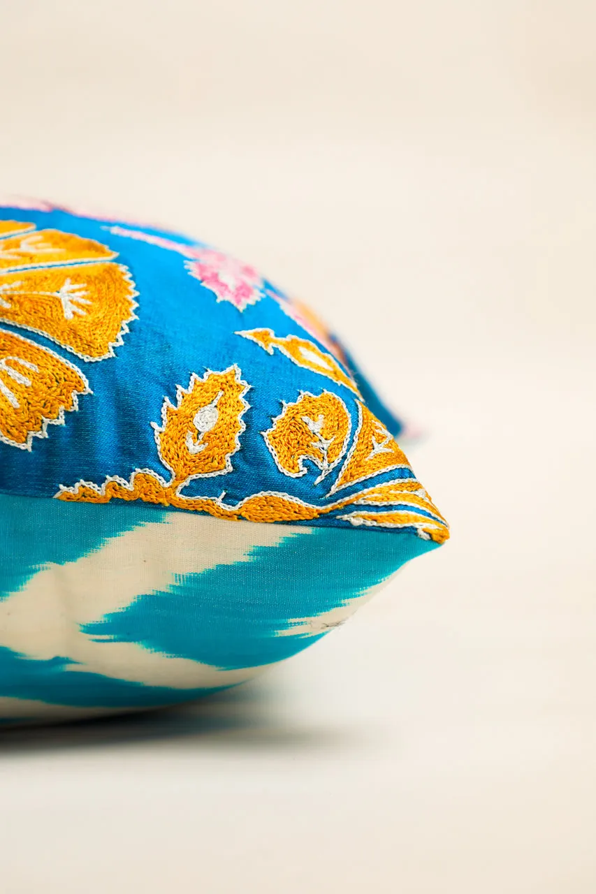 Suzani Spring Fan Square Pillow Cover