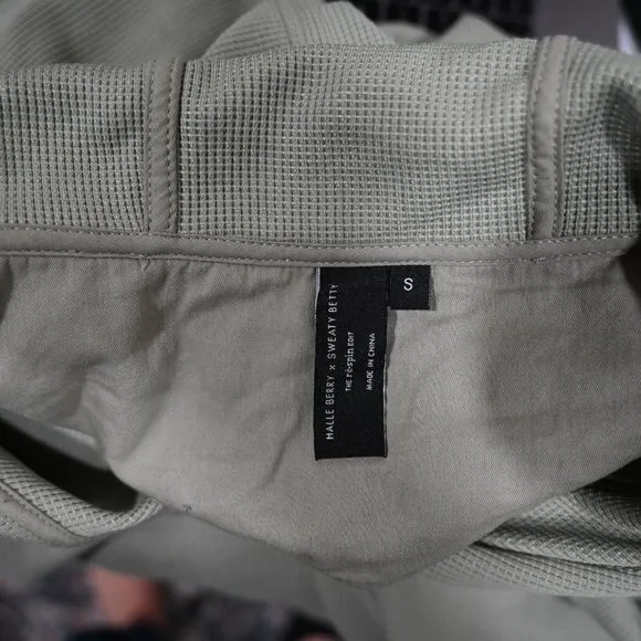 Sweaty Betty x Halle Berry Sage Waffle Knit Small Dress Open Back Loungewear