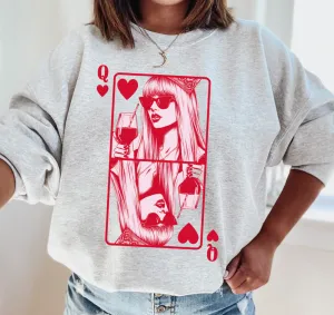 Swiftie Queen of Hearts Unisex Sized Sweatshirt/ Gildan or Bella Brand/ Adult Sizes