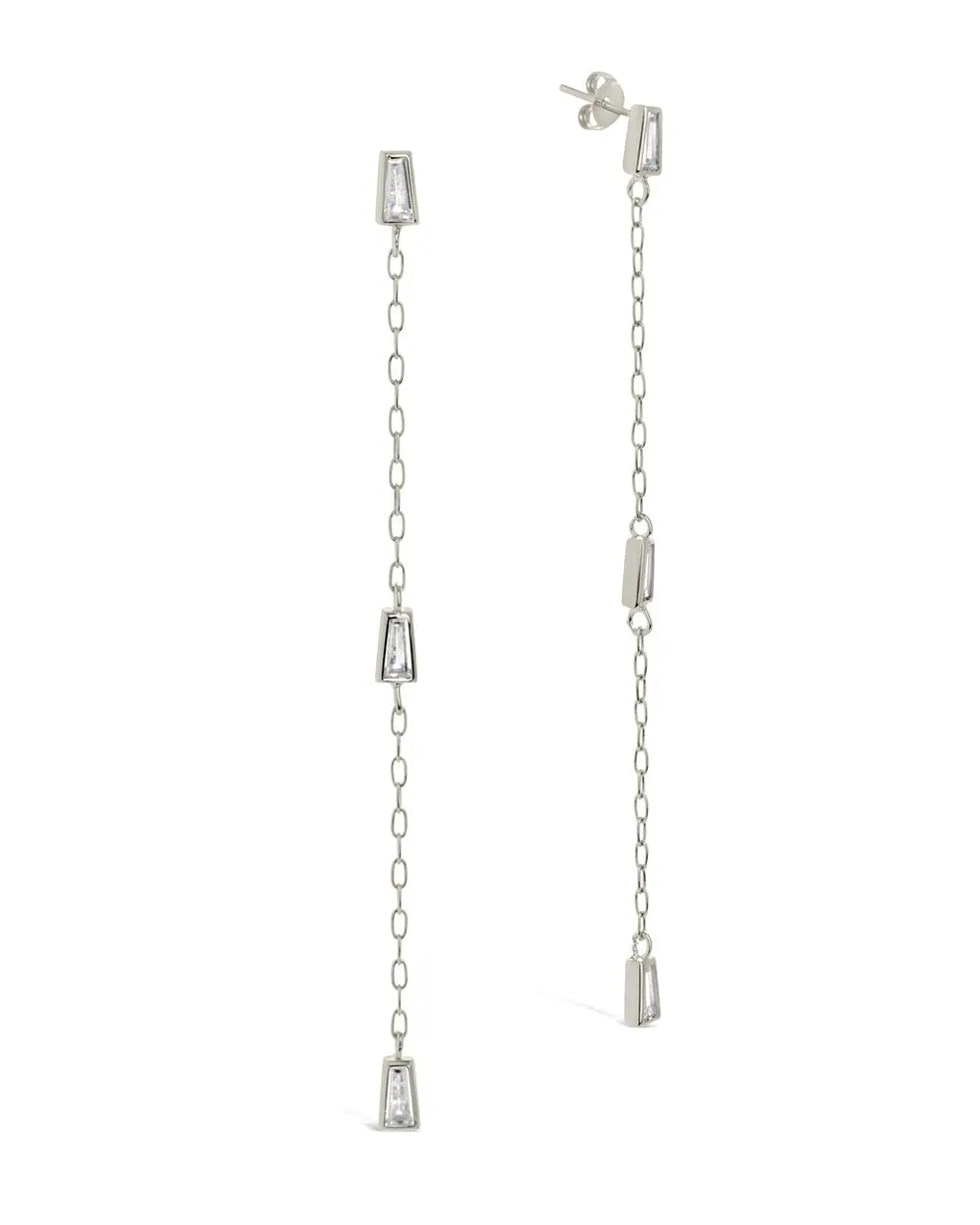 Tapered CZ Drop Earrings & Layered Necklace Set