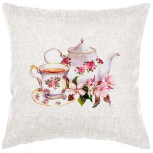 Tea Pot And Cup Pillow Cover
