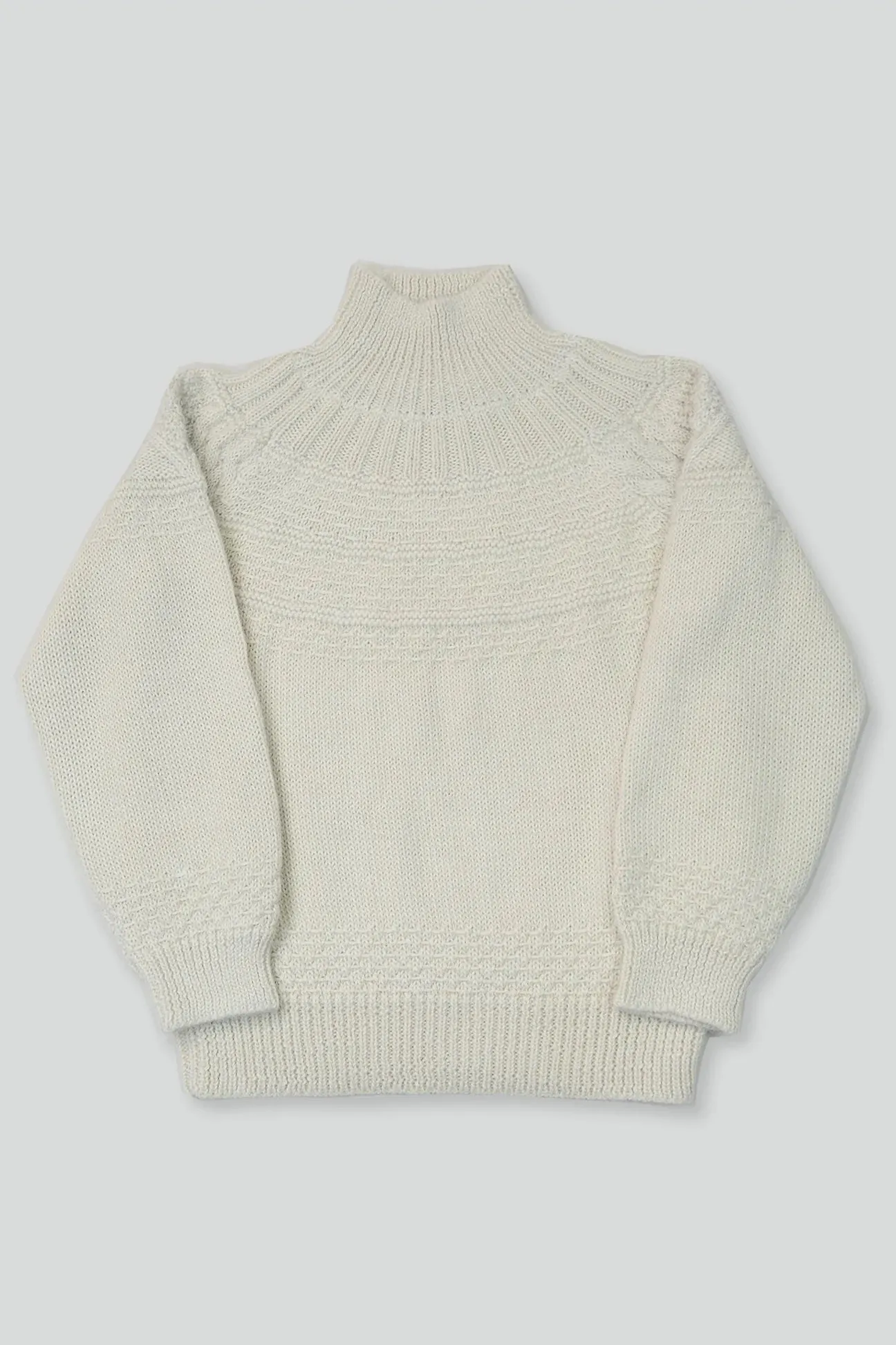 Textured alpaca cable sweater in cream