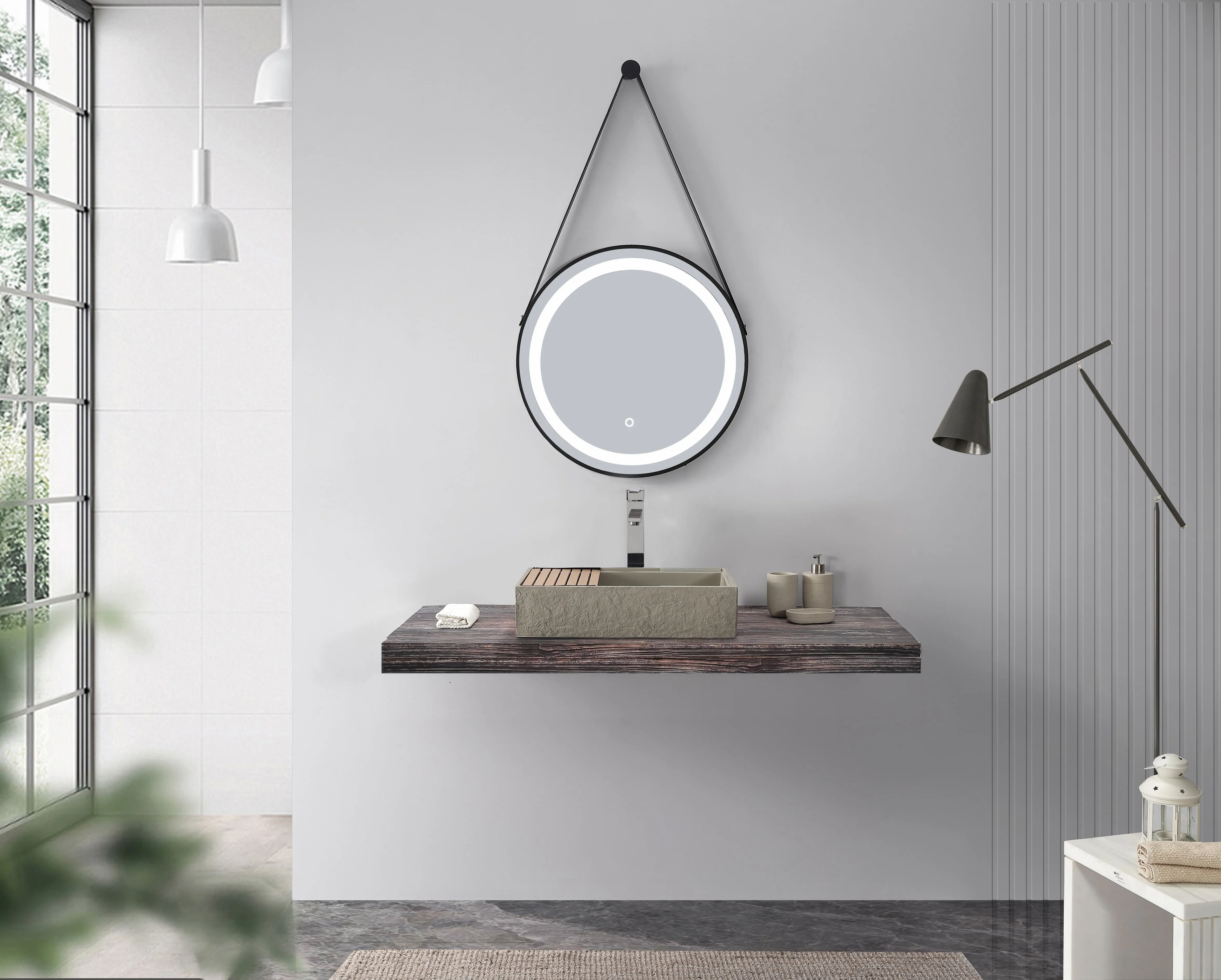 Textured Basin w/ Bamboo Cover - 505mm - B1160