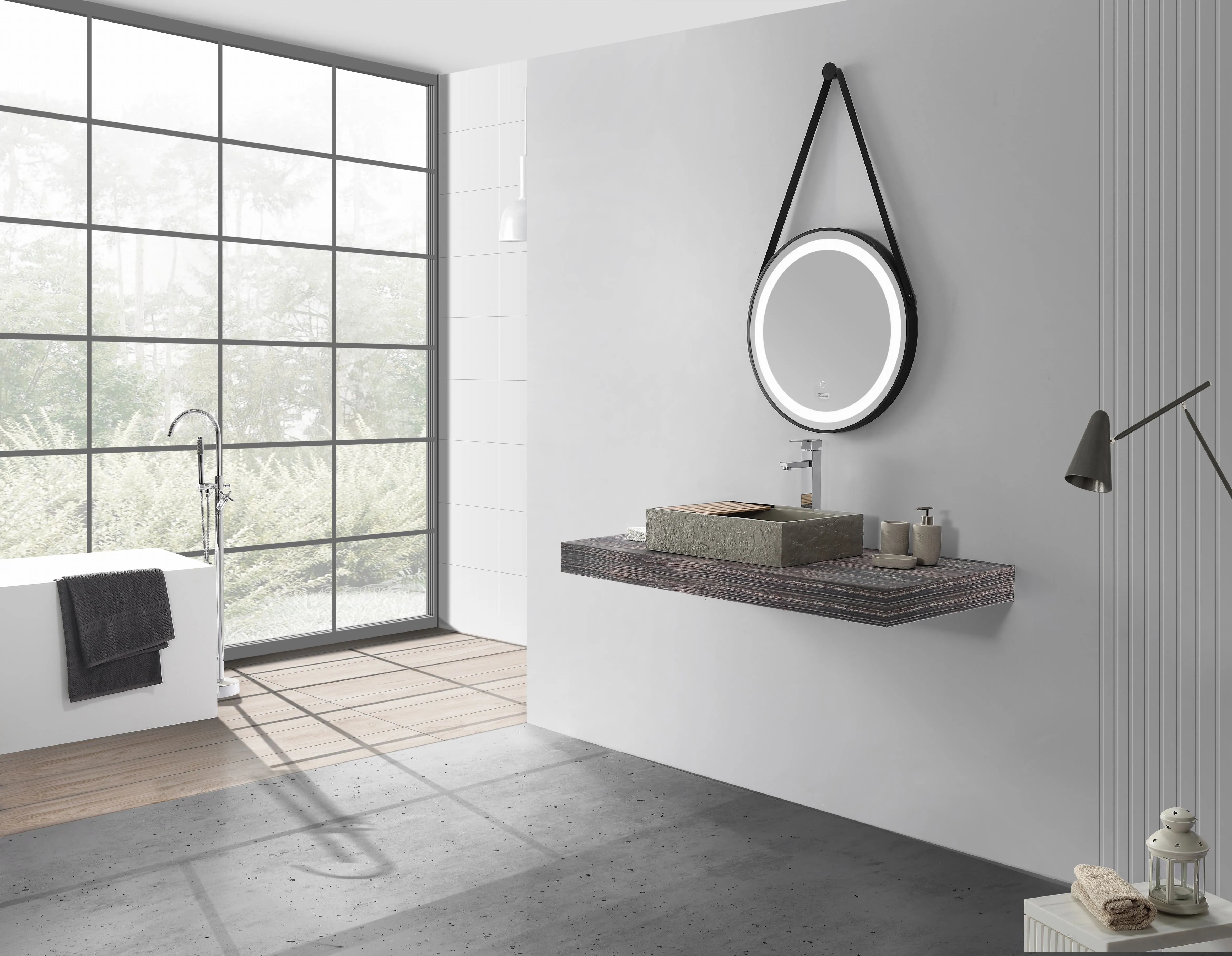 Textured Basin w/ Bamboo Cover - 505mm - B1160