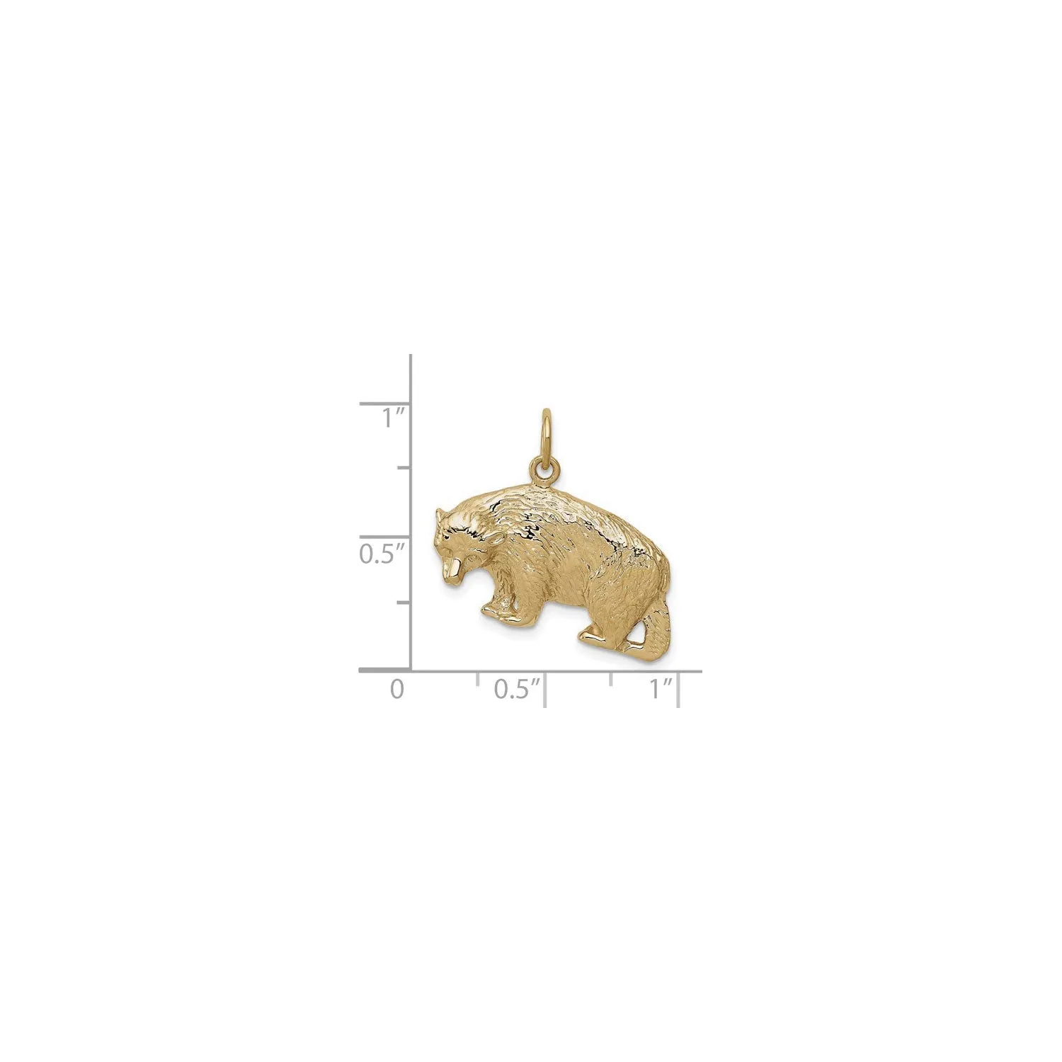 Textured Bear Pendant (14K)