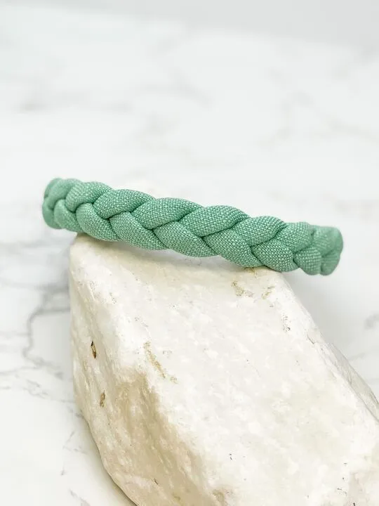 Textured Braid Headband - Green