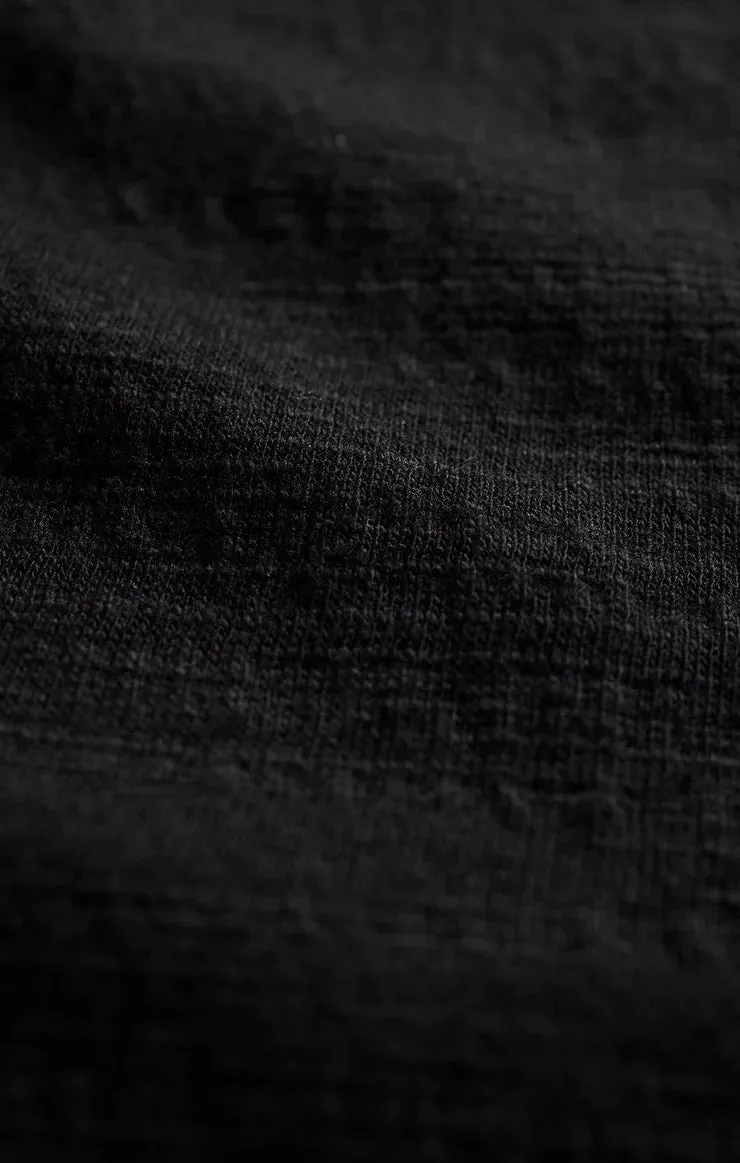 Textured Flared Jumpsuit-Black
