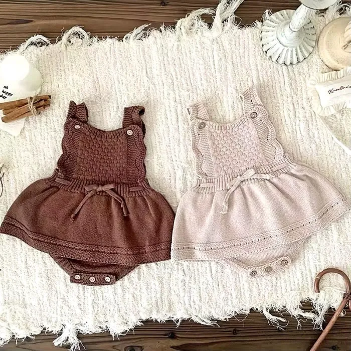Textured Knit Romper - Oat