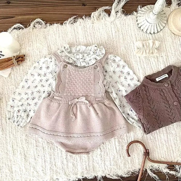 Textured Knit Romper - Oat