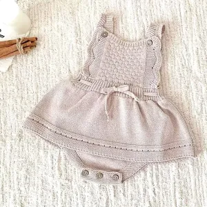 Textured Knit Romper - Oat
