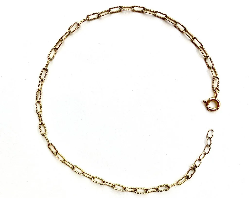 Textured Oval Anklet