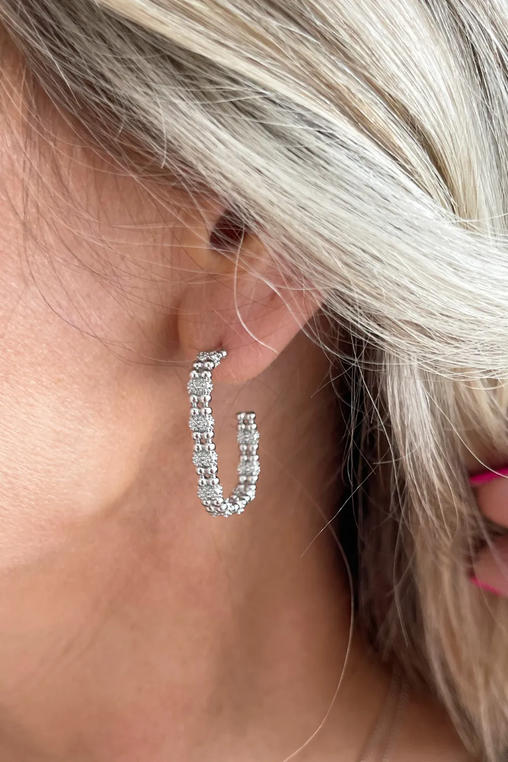 Textured Rectangle Hoop Earrings