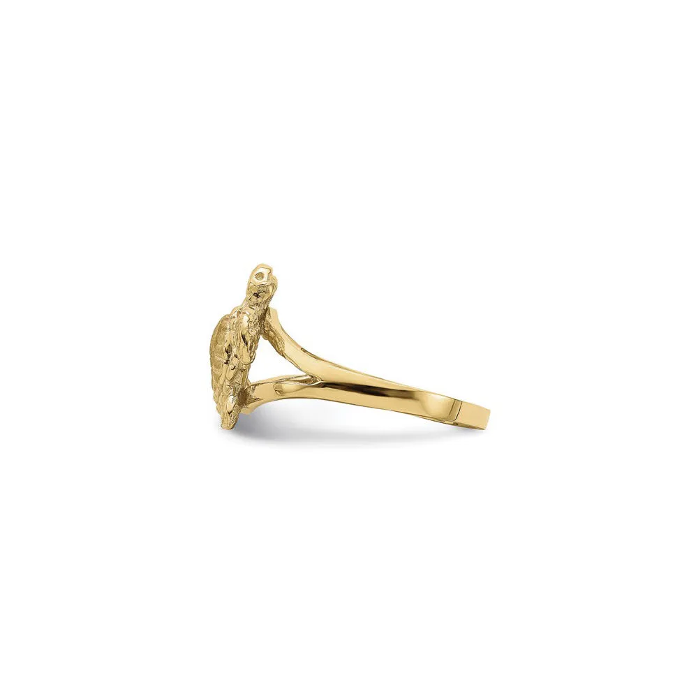 Textured Sea Turtle Ring (14K)