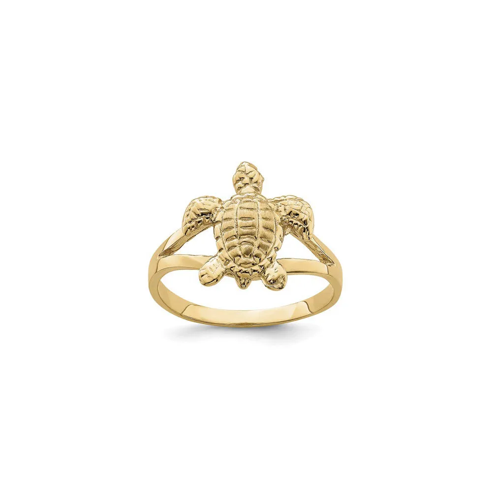 Textured Sea Turtle Ring (14K)
