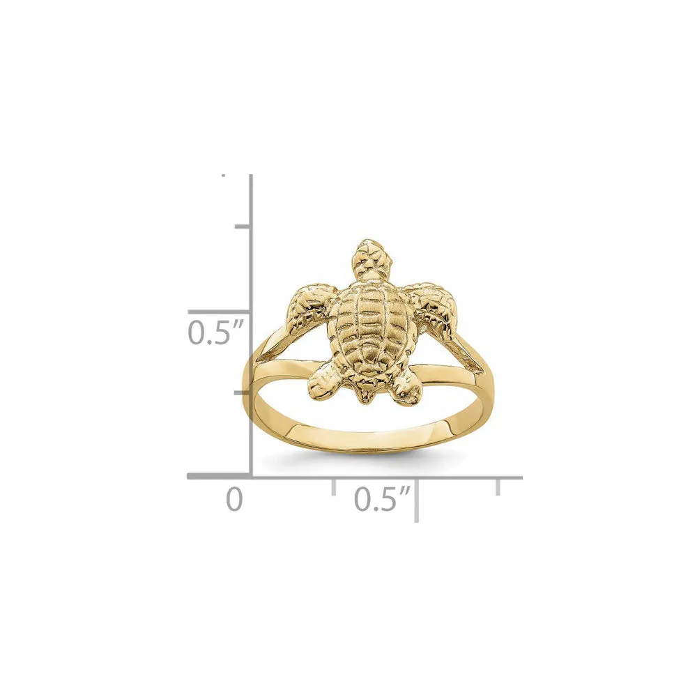 Textured Sea Turtle Ring (14K)