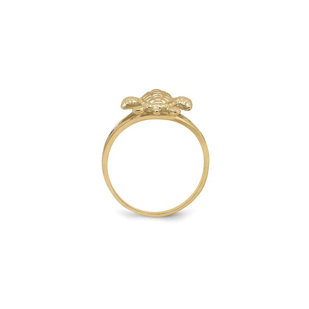 Textured Sea Turtle Ring (14K)