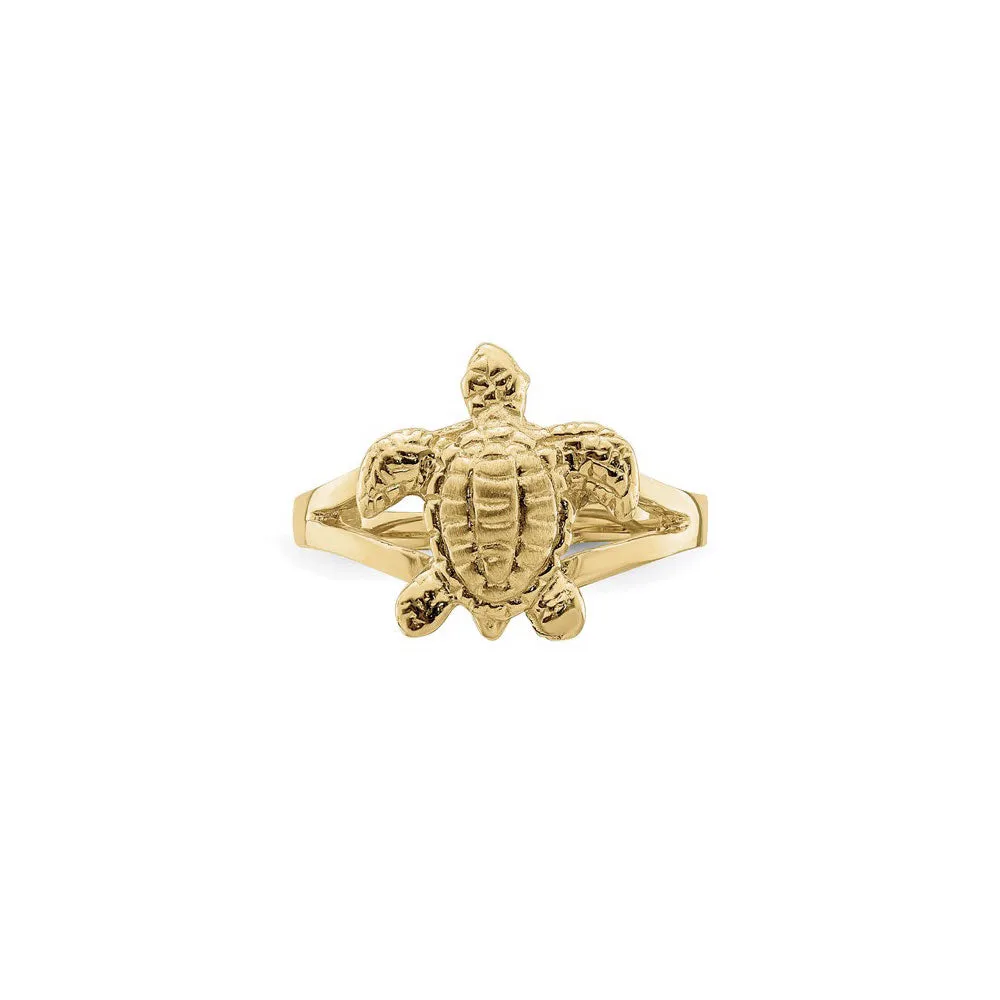 Textured Sea Turtle Ring (14K)