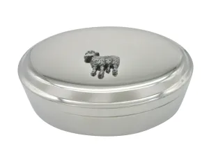 Textured Sheep Pendant Oval Trinket Jewelry Box