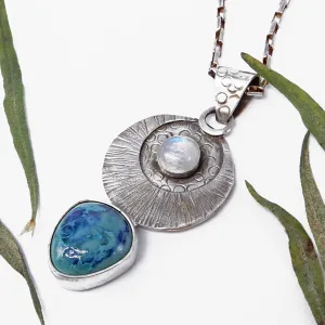 Textured Silver and Stone Pendant