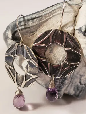 Textured Silver Earrings