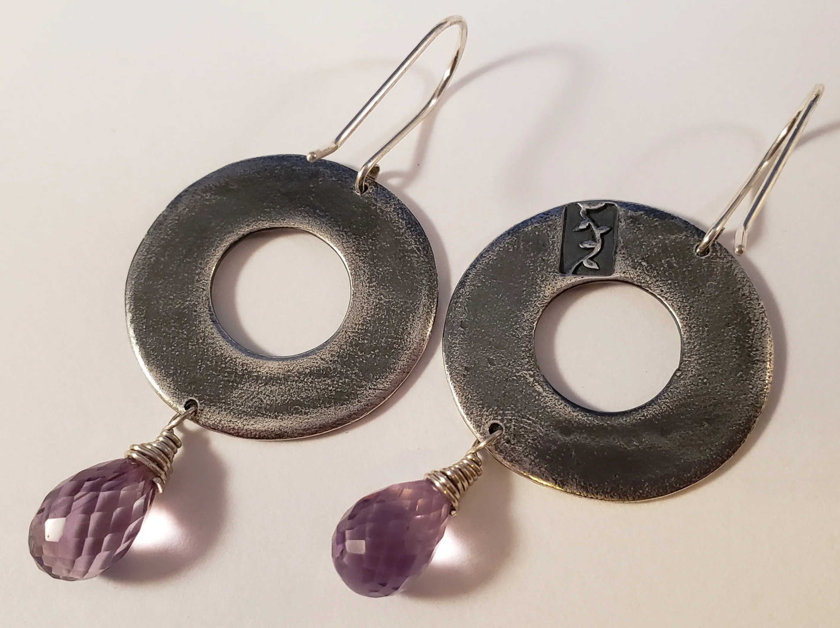 Textured Silver Earrings