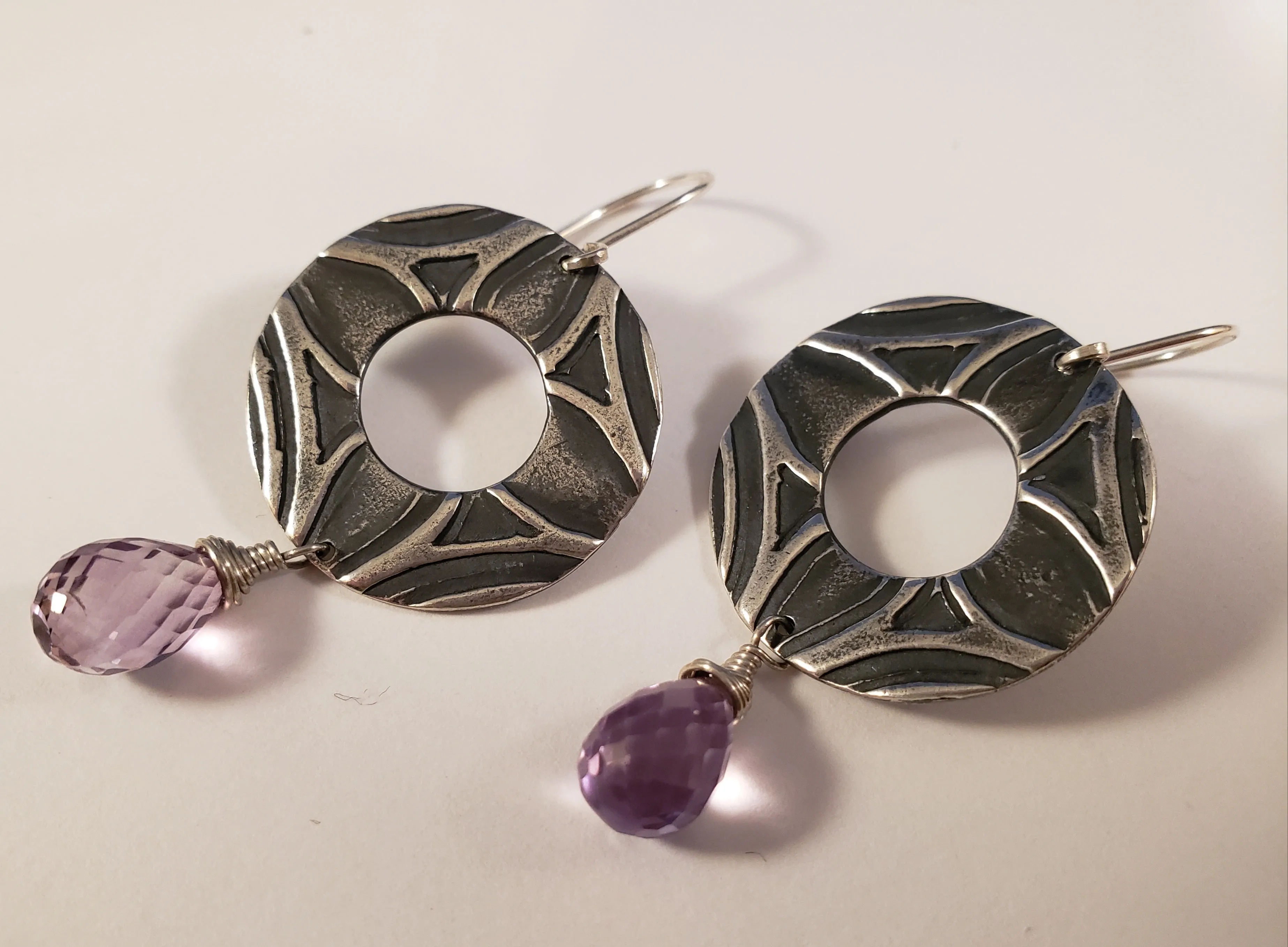 Textured Silver Earrings