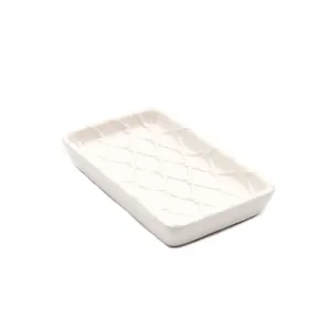 Textured Soap Dish - White