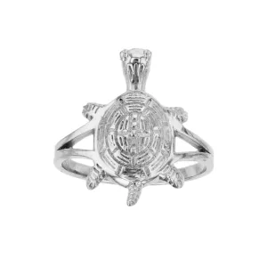 Textured Turtle Ring (Silver)