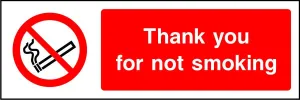 Thank you for not smoking sign