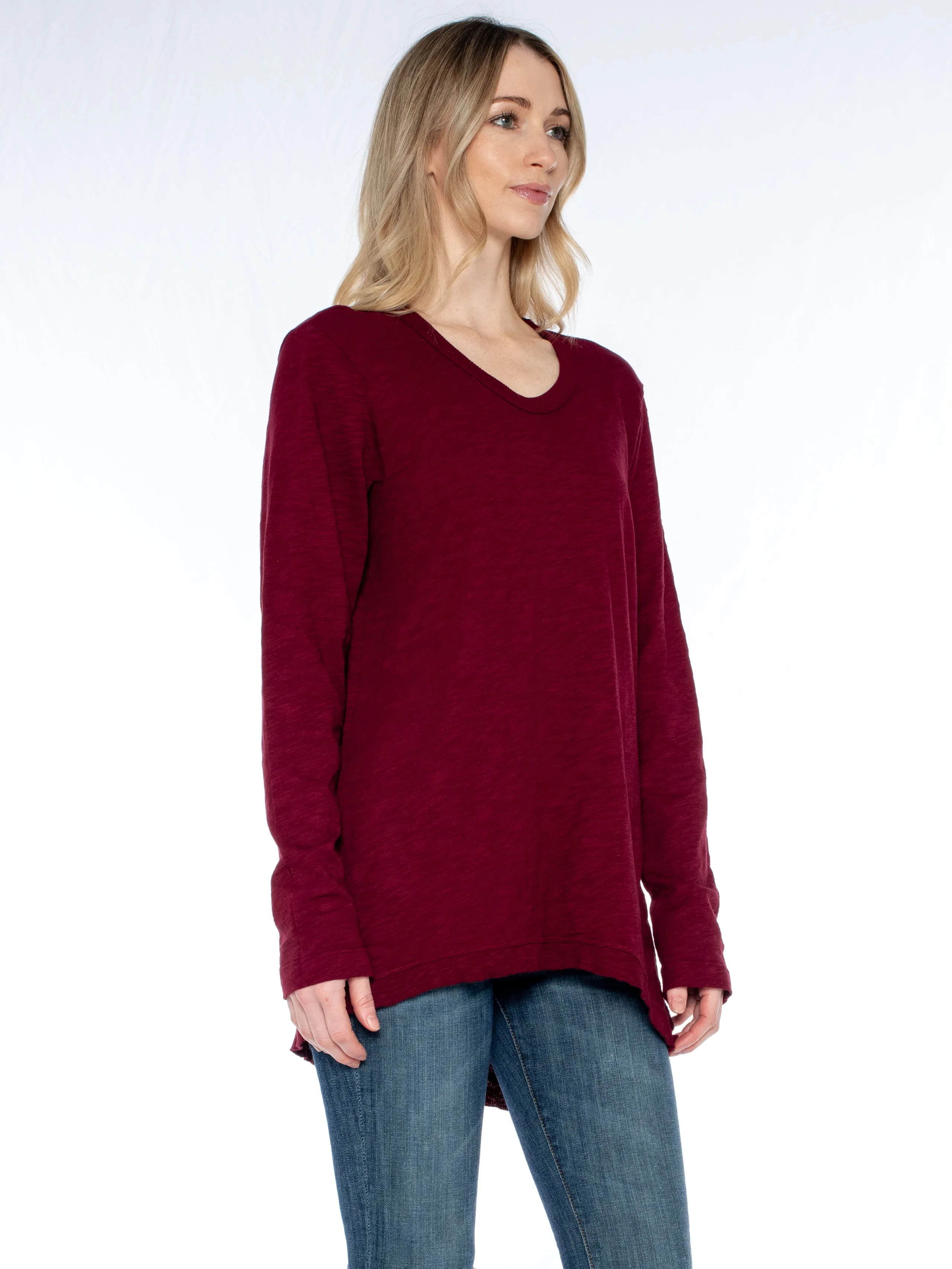 The Long Sleeve Asymmetrical Slouchy Tunic Top