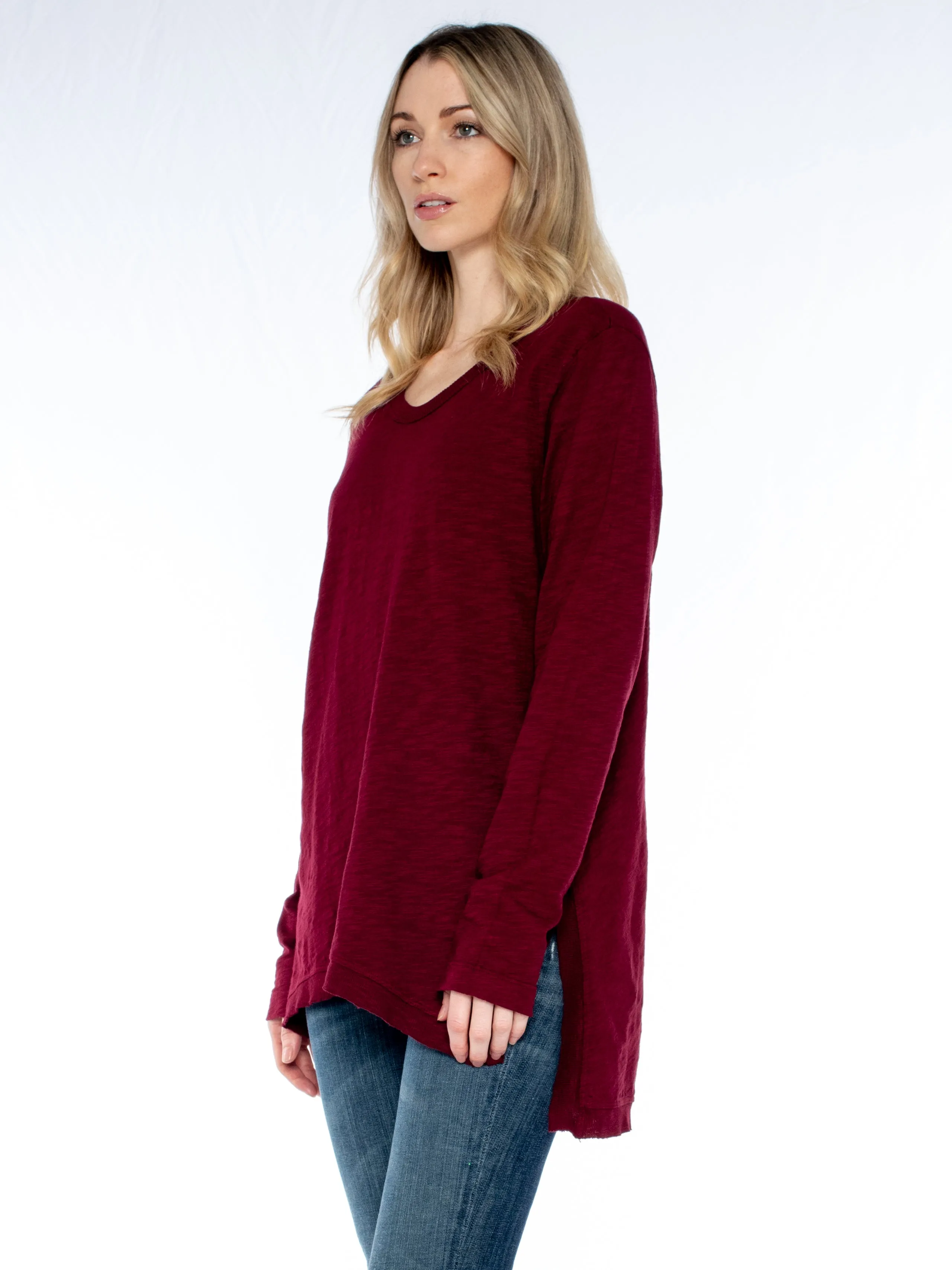 The Long Sleeve Asymmetrical Slouchy Tunic Top