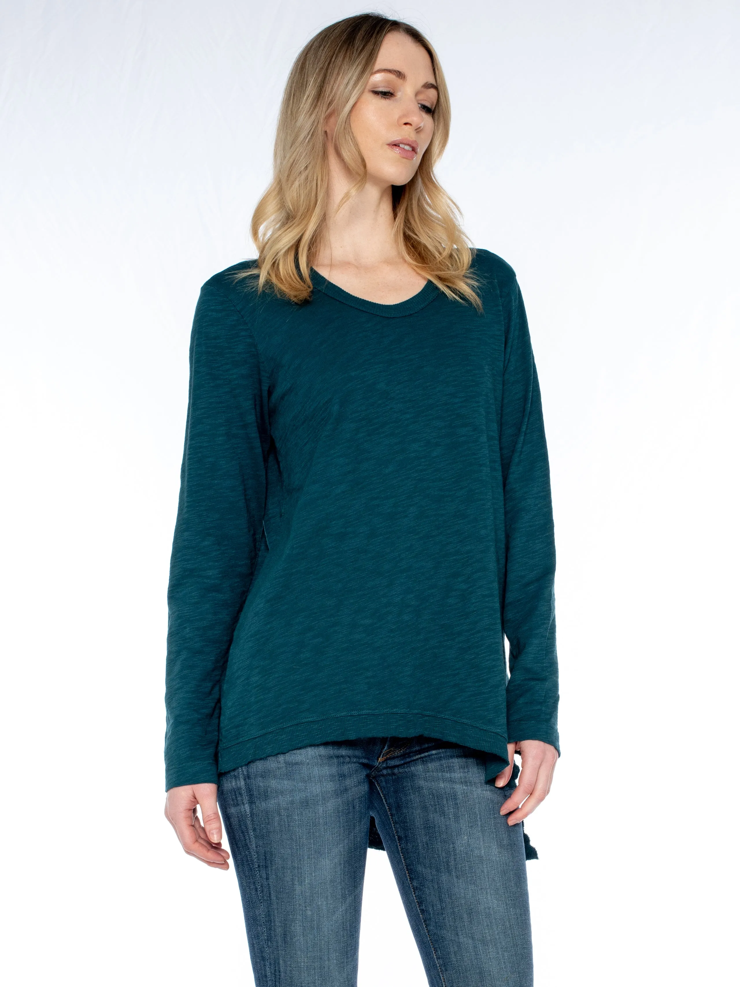 The Long Sleeve Asymmetrical Slouchy Tunic Top