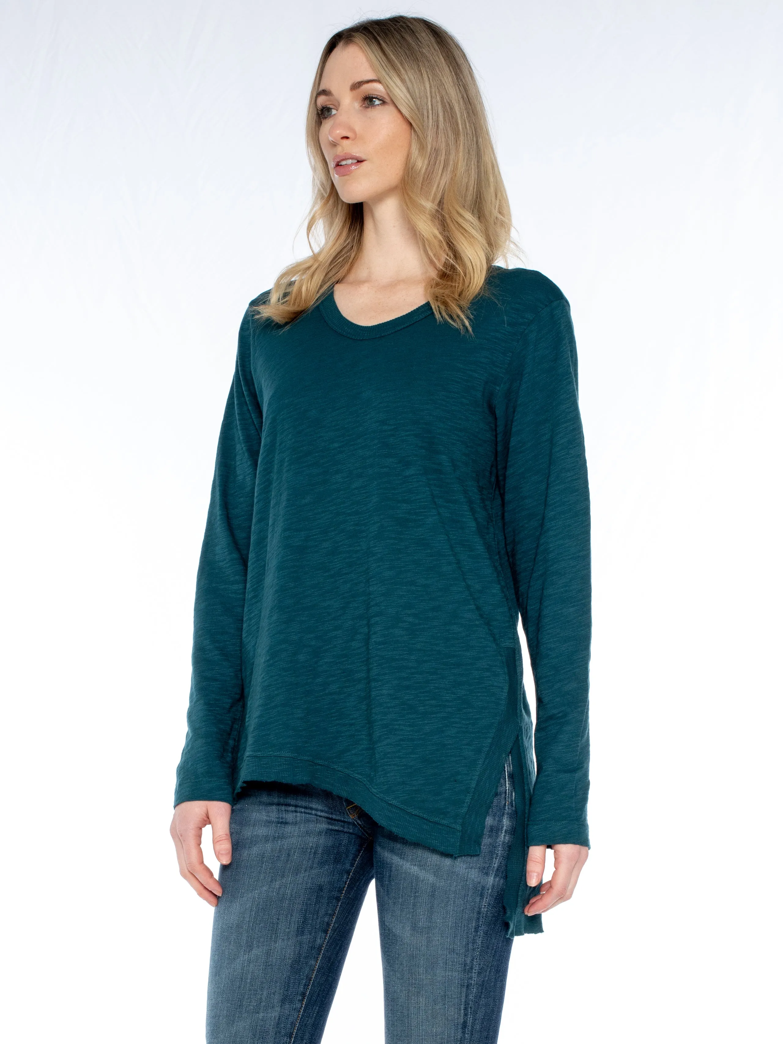 The Long Sleeve Asymmetrical Slouchy Tunic Top