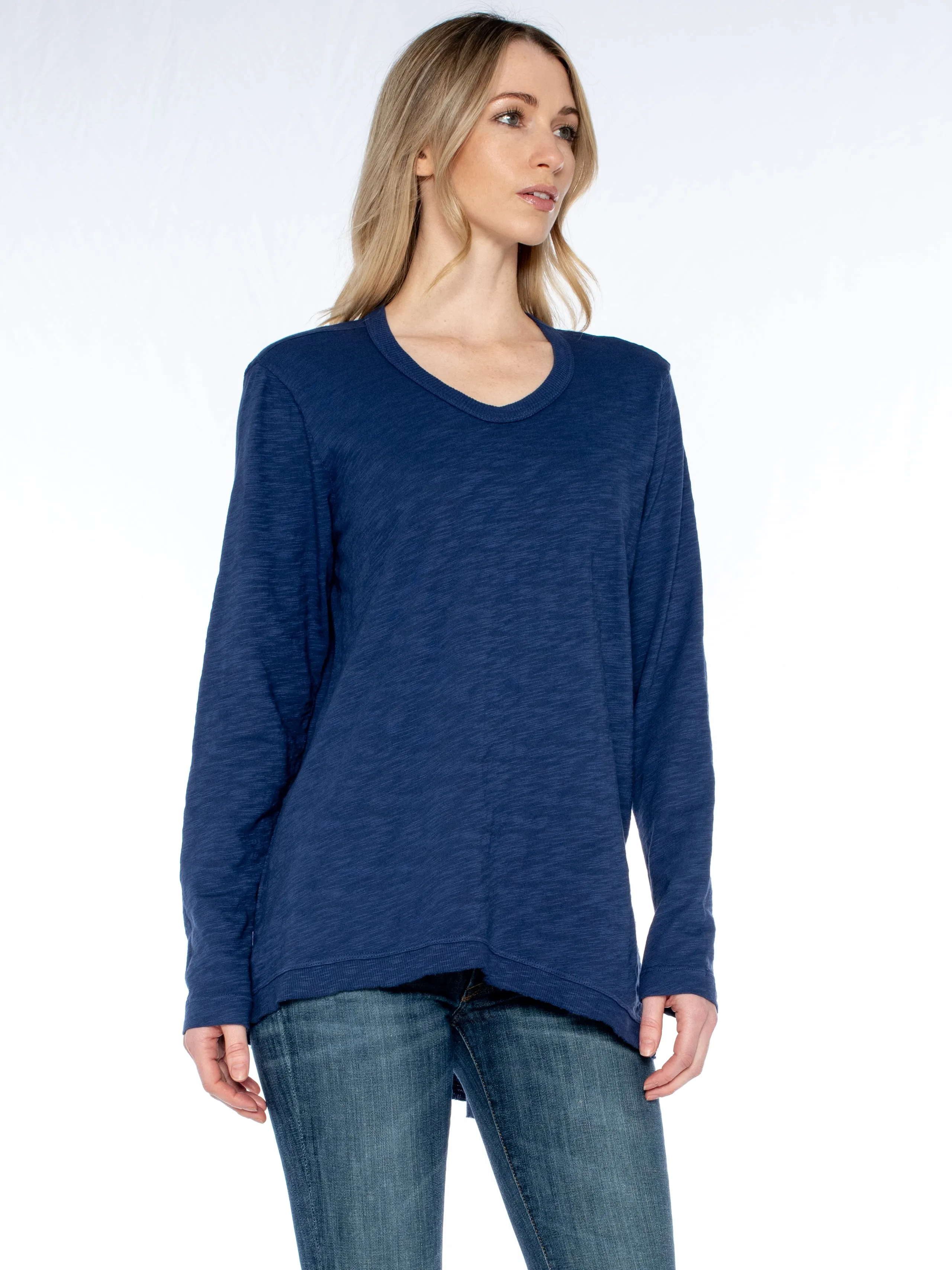 The Long Sleeve Asymmetrical Slouchy Tunic Top