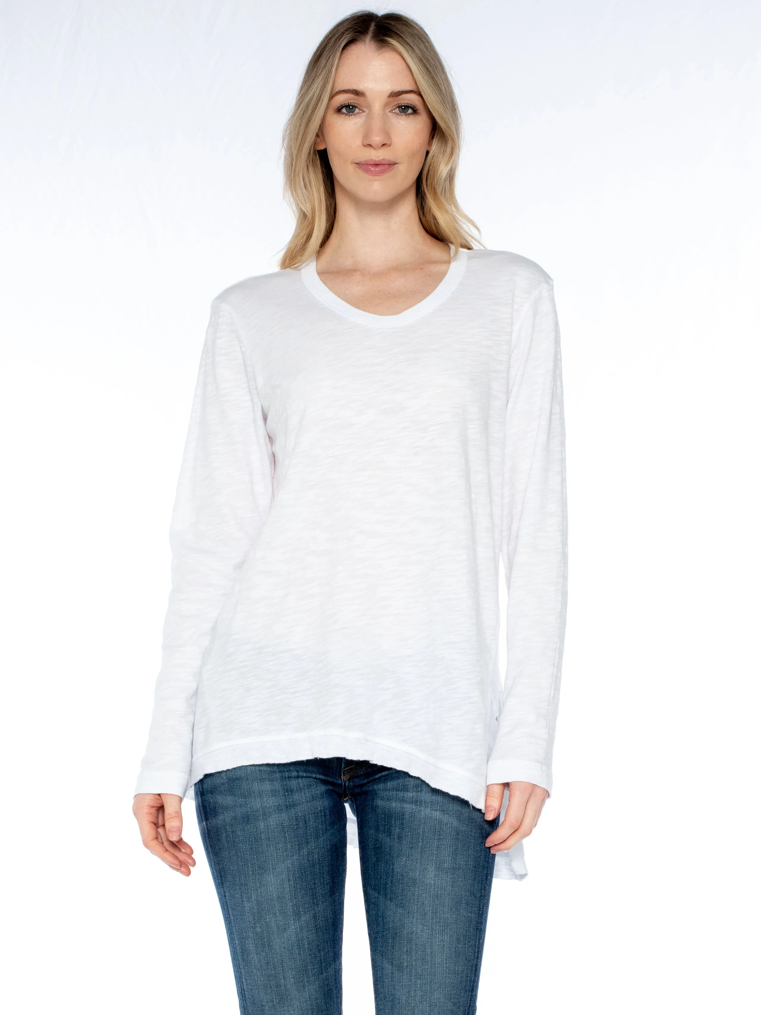 The Long Sleeve Asymmetrical Slouchy Tunic Top