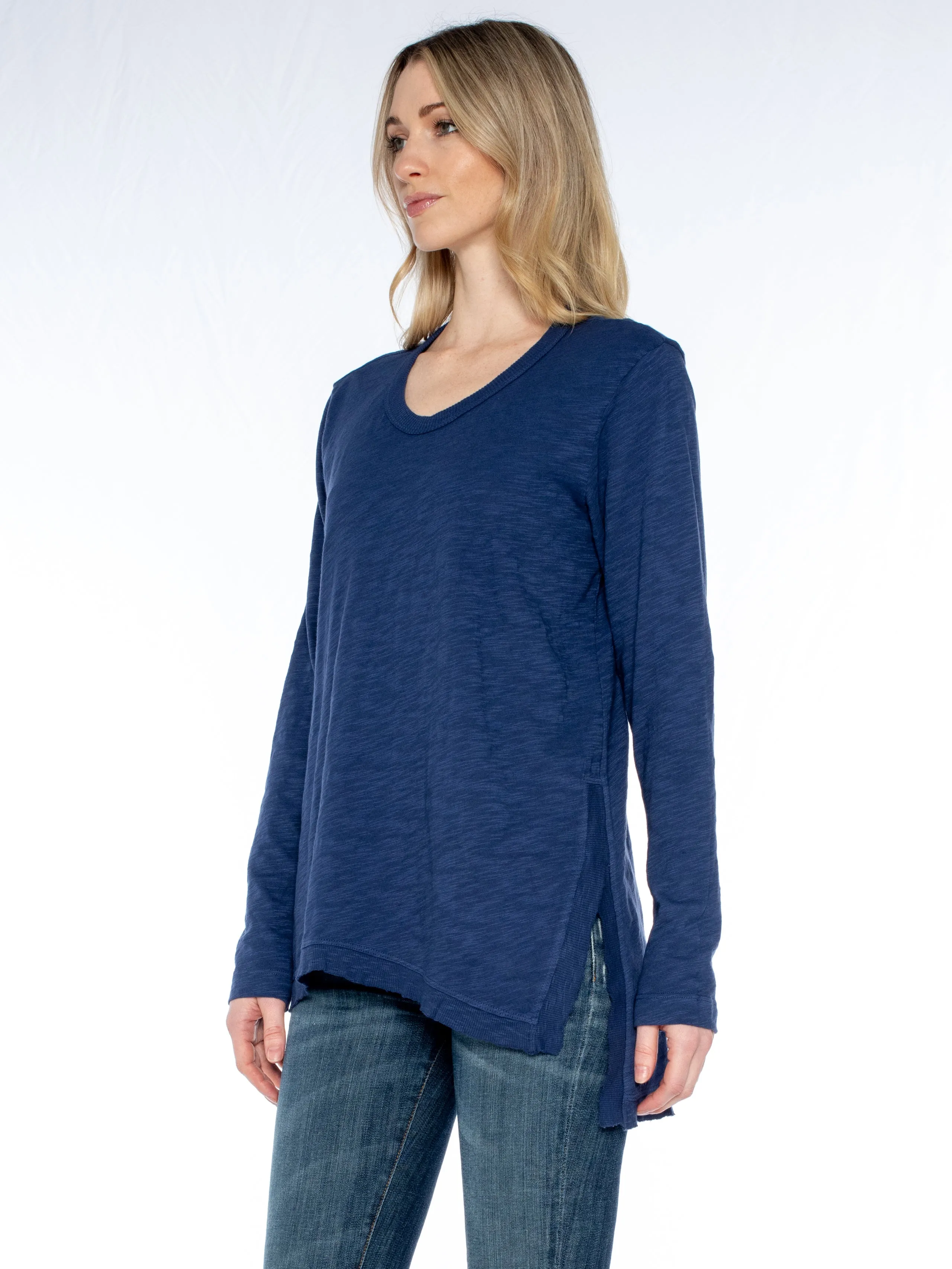 The Long Sleeve Asymmetrical Slouchy Tunic Top