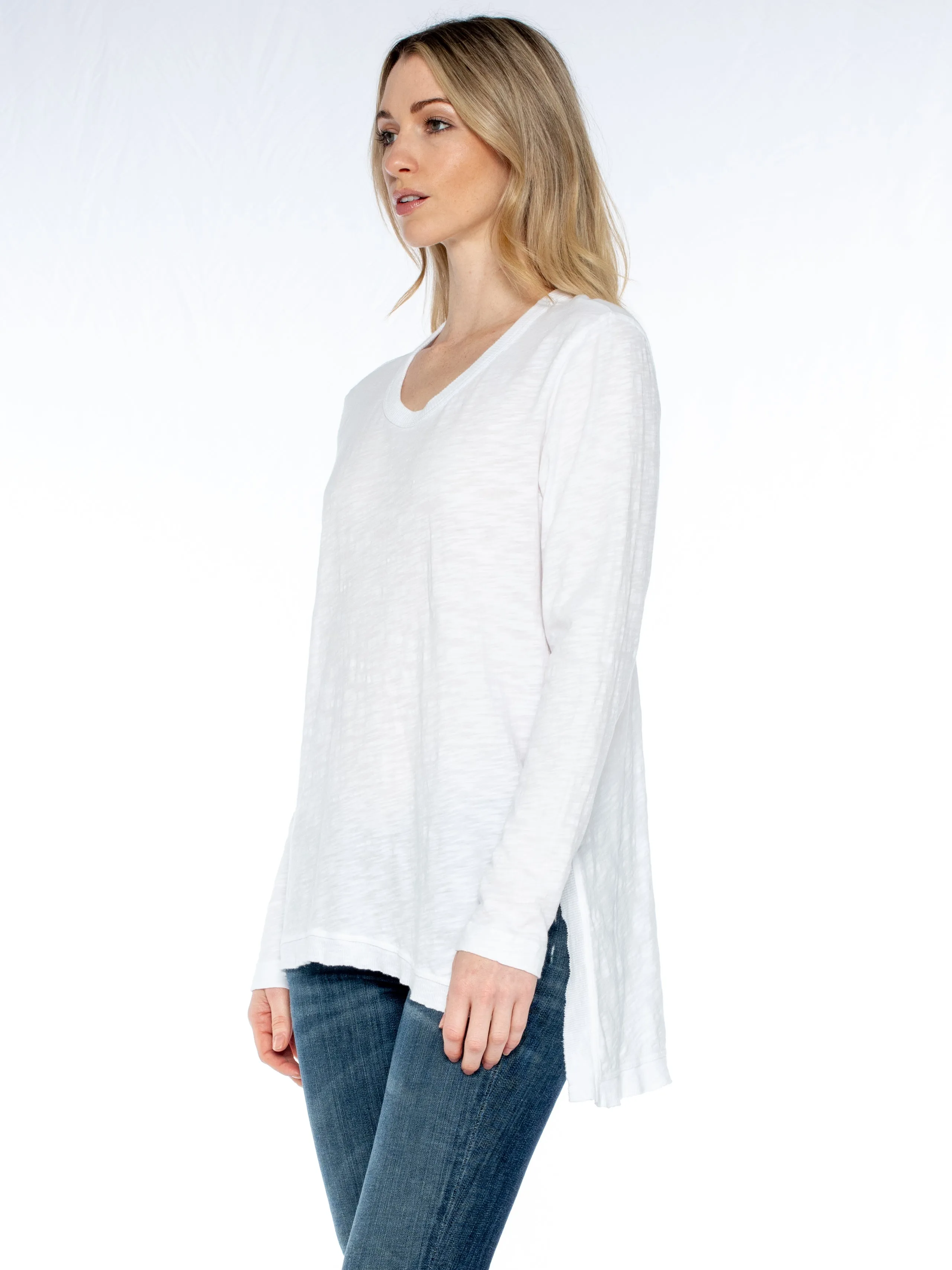 The Long Sleeve Asymmetrical Slouchy Tunic Top