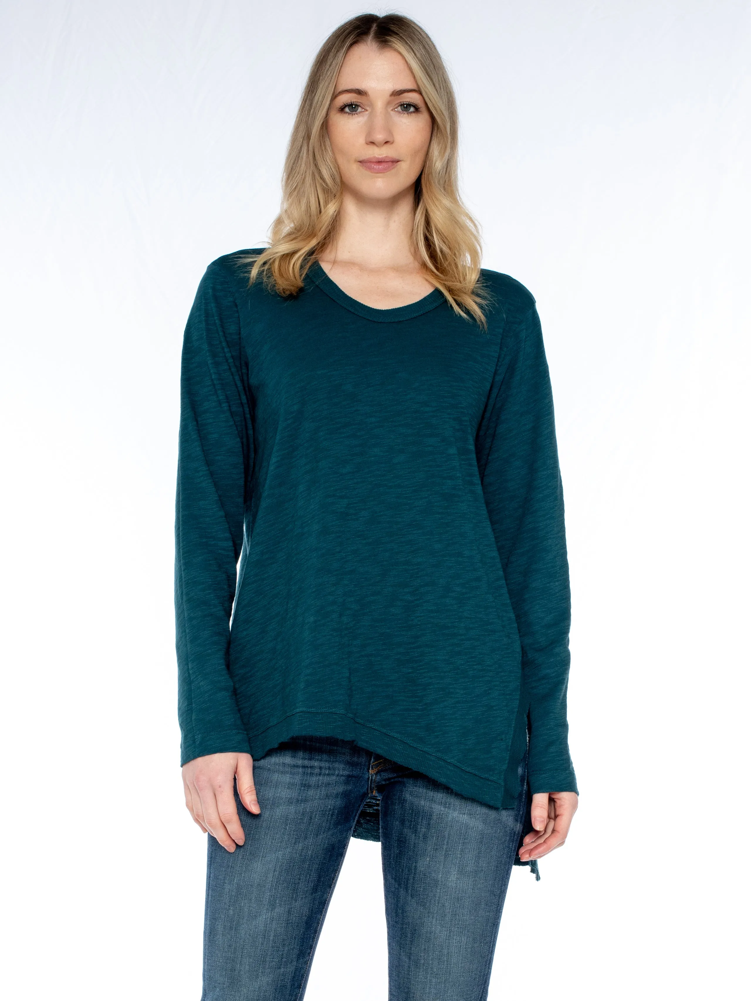 The Long Sleeve Asymmetrical Slouchy Tunic Top
